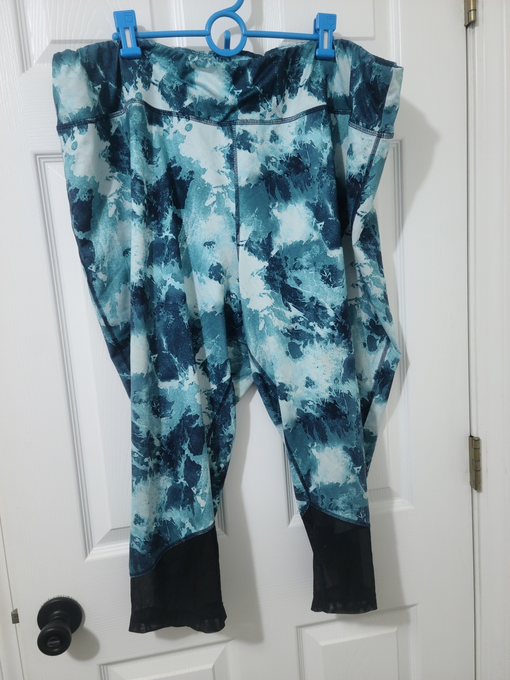 Athletic Works Teal & Navy Printed Leggings